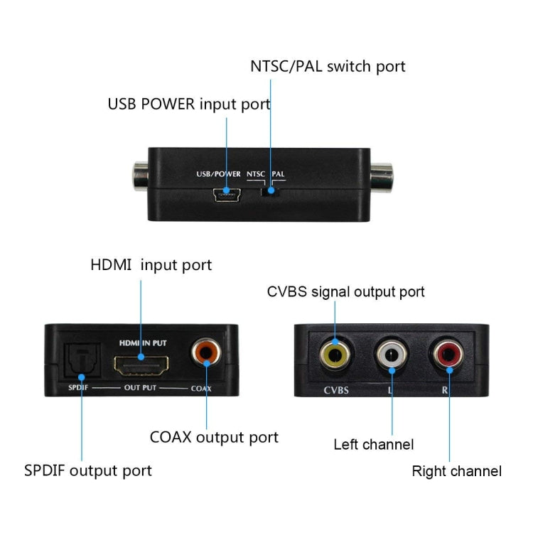 HDMI to AV Audio Converter Support SPDIF Coaxial Audio NTSC PAL Composite Video HDMI to 3RCA Adapter for TV /PC /PS3 / Blue-ray DVD - Splitter by PMC Jewellery | Online Shopping South Africa | PMC Jewellery | Buy Now Pay Later Mobicred