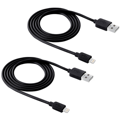 2 PCS HAWEEL 1m High Speed 8 pin to USB Sync and Charging Cable Kit for iPhone, iPad(Black) - Normal Style Cable by PMC Jewellery | Online Shopping South Africa | PMC Jewellery | Buy Now Pay Later Mobicred