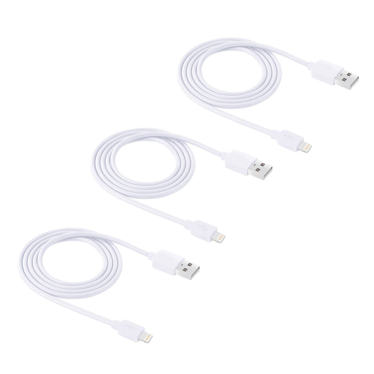 3 PCS HAWEEL 1m High Speed 8 pin to USB Sync and Charging Cable Kit for iPhone, iPad(White) - Normal Style Cable by PMC Jewellery | Online Shopping South Africa | PMC Jewellery | Buy Now Pay Later Mobicred