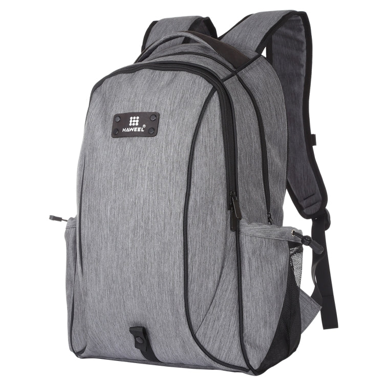 HAWEEL 14W Foldable Removable Solar Power Outdoor Portable Canvas Dual Shoulders Laptop Backpack, USB Output: 5V 2.1A Max(Grey) - Backpack by HAWEEL | Online Shopping South Africa | PMC Jewellery | Buy Now Pay Later Mobicred