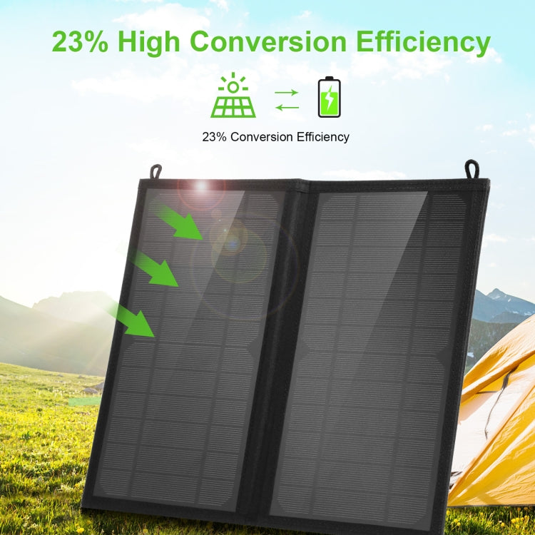 HAWEEL 12W 2 Panels Foldable Solar Panel Charger Bag with 5V / 3.1A Max Dual USB Ports, Support QC3.0 and AFC - Charger by HAWEEL | Online Shopping South Africa | PMC Jewellery | Buy Now Pay Later Mobicred