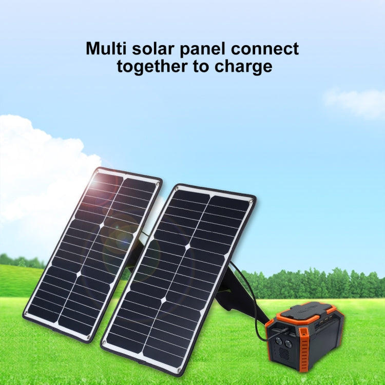 HAWEEL Portable 20W Monocrystalline Silicon Solar Power Panel Charger, with USB Port & Holder & Tiger Clip, Support QC3.0 and AFC(Black) - Charger by HAWEEL | Online Shopping South Africa | PMC Jewellery | Buy Now Pay Later Mobicred