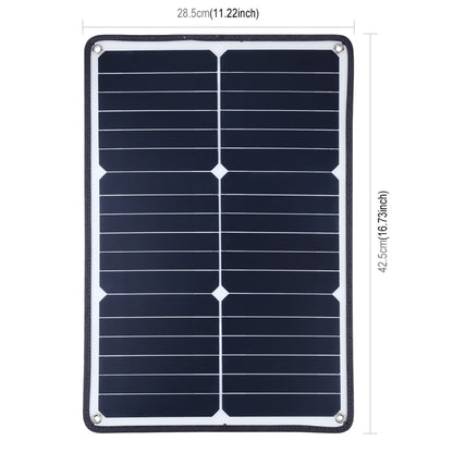 HAWEEL 2 PCS 20W Monocrystalline Silicon Solar Power Panel Charger, with USB Port & Holder & Tiger Clip, Support QC3.0 and AFC(Black) - Charger by HAWEEL | Online Shopping South Africa | PMC Jewellery | Buy Now Pay Later Mobicred