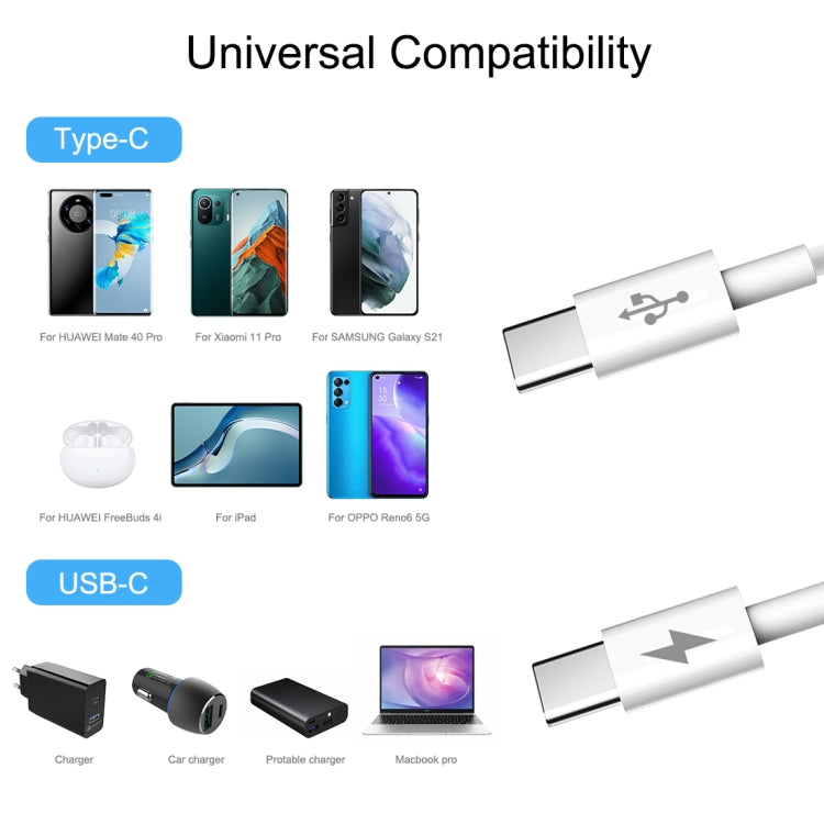 HAWEEL 25W 3A Type-C / USB-C to Type-C / USB-C PD Fast Charging Data Cable, Length: 1m - USB-C & Type-C Cable by PMC Jewellery | Online Shopping South Africa | PMC Jewellery