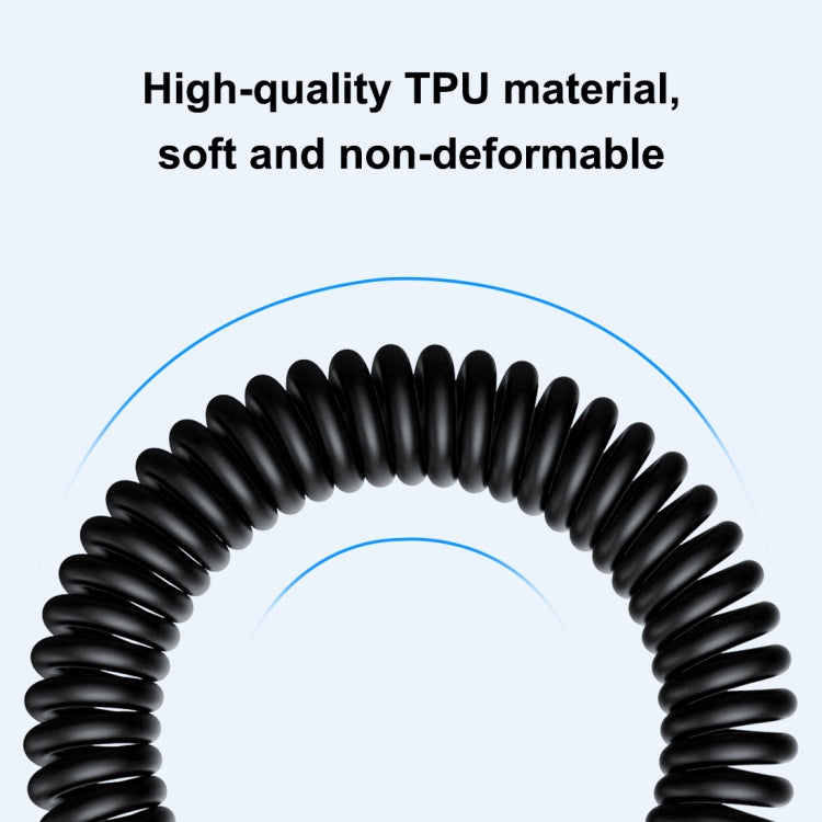 HAWEEL 1.5m 5A USB-C / Type-C to USB-C / Type-C Retractable Coiled PD Fast Charging Cable - USB-C & Type-C Cable by HAWEEL | Online Shopping South Africa | PMC TechLife | Buy Now Pay Later Mobicred
