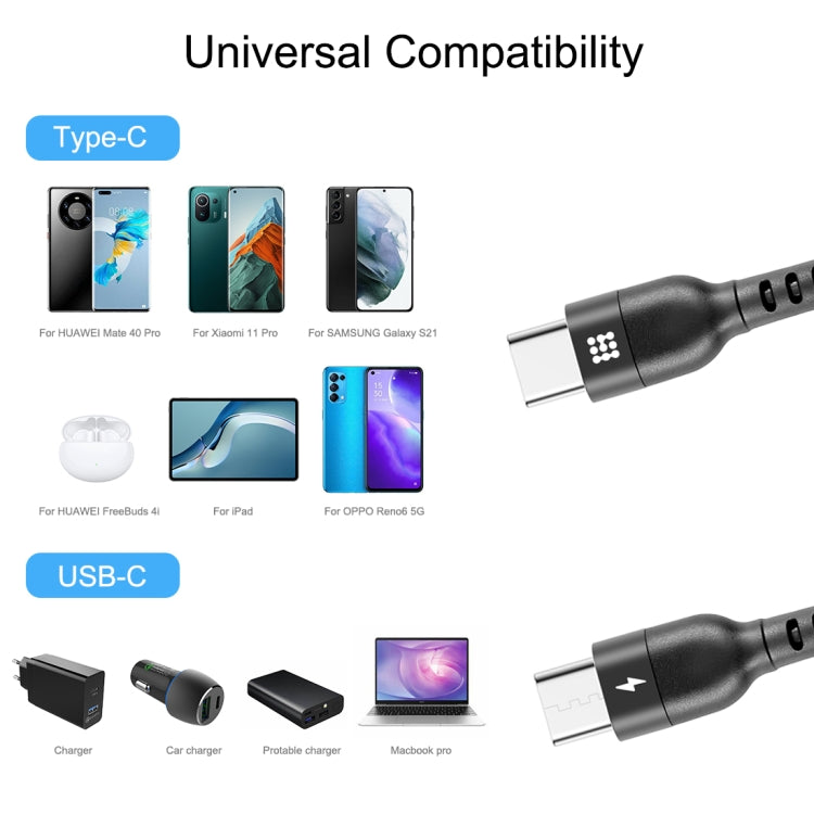 HAWEEL 1.5m 5A USB-C / Type-C to USB-C / Type-C Retractable Coiled PD Fast Charging Cable - USB-C & Type-C Cable by HAWEEL | Online Shopping South Africa | PMC Jewellery