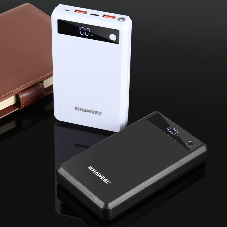 HAWEEL DIY 6 x 18650 Battery 24W Fast Charge Power Bank Box Case with Display, Not Include Battery (White) - free shipping - PMC Jewellery - Order now!