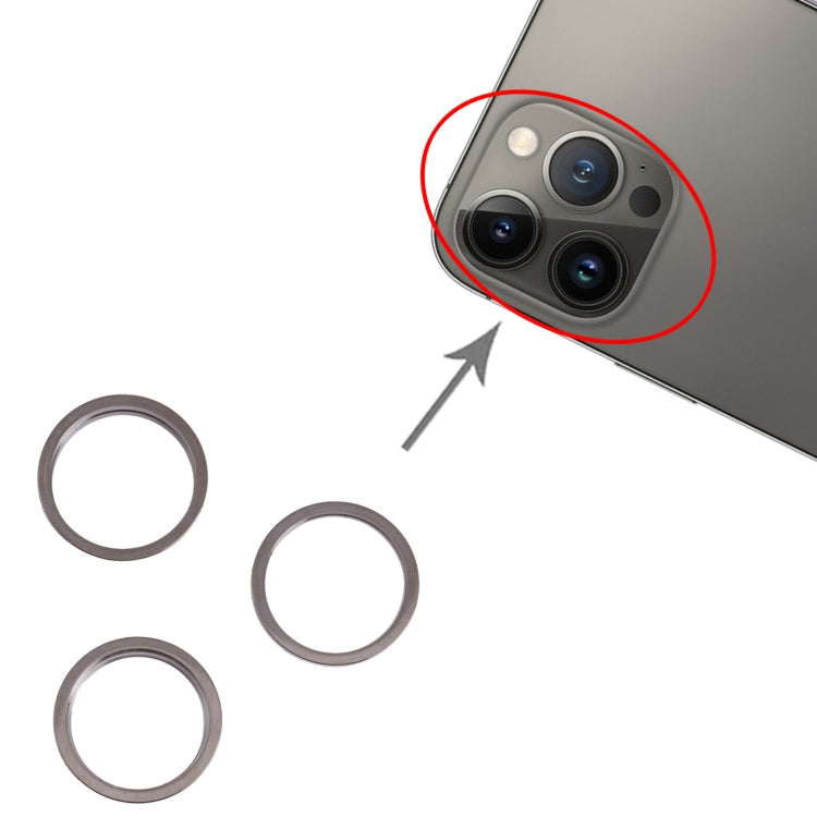 3 PCS Rear Camera Glass Lens Metal Outside Protector Hoop Ring for iPhone 13 Pro(Black) - Camera Series by PMc TechLife | Online Shopping South Africa | PMc TechLife | Buy Now Pay Later Mobicred