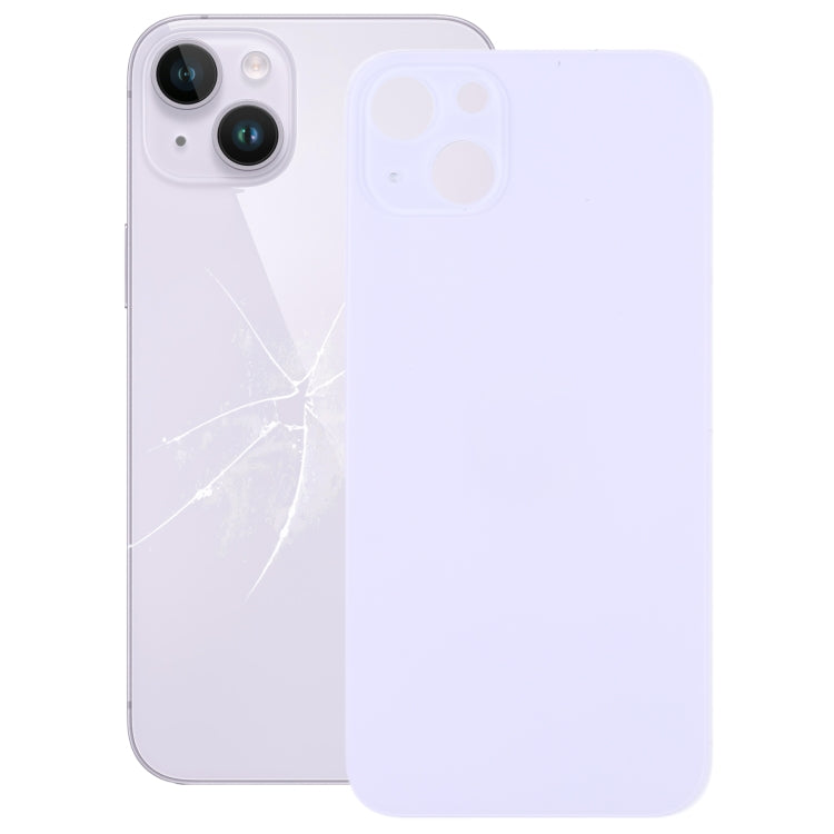 Easy Replacement Big Camera Hole Glass Back Battery Cover for iPhone 14(Purple) - Back Cover by PMC TechLife | Online Shopping South Africa | PMC TechLife