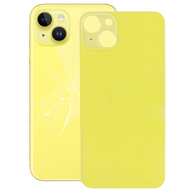 Easy Replacement Big Camera Hole Glass Back Battery Cover for iPhone 14(Yellow) - Back Cover by PMC Jewellery | Online Shopping South Africa | PMC Jewellery