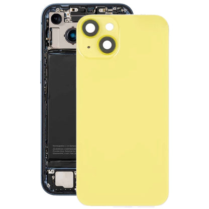 For iPhone 14 Plus Glass Battery Back Cover with Flash Bracket + Wireless Charging Module(Yellow) - Back Cover by PMC Jewellery | Online Shopping South Africa | PMC Jewellery | Buy Now Pay Later Mobicred