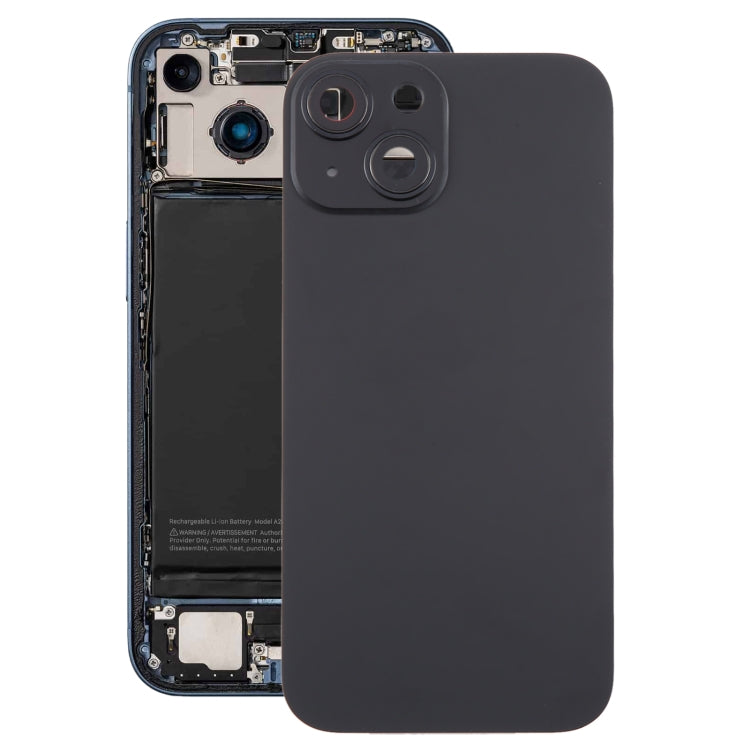 For iPhone 15 Plus Glass Battery Back Cover with Camera Lens Cover(Black) - Back Cover by PMC Jewellery | Online Shopping South Africa | PMC Jewellery