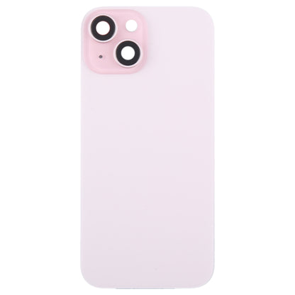 For iPhone 15 Plus Glass Battery Back Cover with Camera Lens Cover(Pink) - Back Cover by PMC Jewellery | Online Shopping South Africa | PMC Jewellery