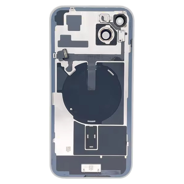 For iPhone 15 Plus Glass Battery Back Cover with Flash Bracket + Wireless Charging Module(Blue) - Back Cover by PMC Jewellery | Online Shopping South Africa | PMC Jewellery | Buy Now Pay Later Mobicred