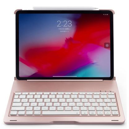 F105A Colorful Backlight Aluminum Backplane Wireless Bluetooth Keyboard Tablet Case for iPad Pro 11 inch （2018） (Rose Gold) - For iPad Pro by PMC Jewellery | Online Shopping South Africa | PMC Jewellery