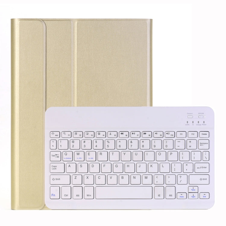 A102 For iPad 10.2 inch Ultra-thin Detachable Bluetooth Keyboard Leather Tablet Case with Stand Function(Gold) - Universal by PMC Jewellery | Online Shopping South Africa | PMC Jewellery