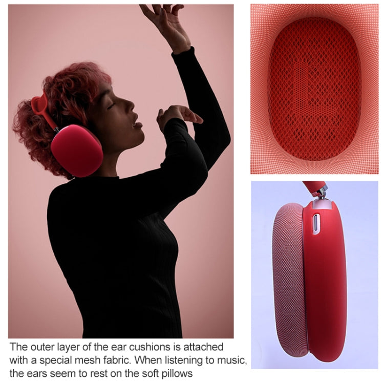 A Pair Full Coverage Anti-scratch Silicone Headphone Protective Case for AirPods Max(Red) - For AirPods Max by PMC Jewellery | Online Shopping South Africa | PMC Jewellery