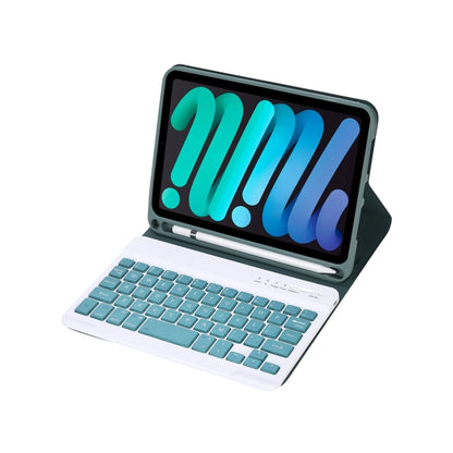 C06B Ultra-thin Candy Colors Bluetooth Keyboard Tablet Case for iPad mini 6, with Stand & Pen Slot (Dark Green) - For iPad mini by PMC Jewellery | Online Shopping South Africa | PMC Jewellery