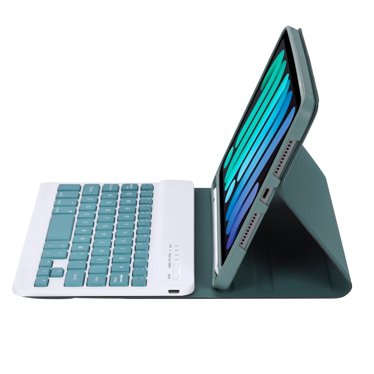 C06B Ultra-thin Candy Colors Bluetooth Keyboard Tablet Case for iPad mini 6, with Stand & Pen Slot (Dark Green) - For iPad mini by PMC Jewellery | Online Shopping South Africa | PMC Jewellery