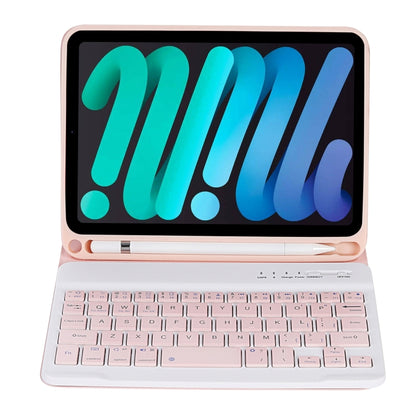 C06B Ultra-thin Candy Colors Bluetooth Keyboard Tablet Case for iPad mini 6, with Stand & Pen Slot (Pink) - For iPad mini by PMC Jewellery | Online Shopping South Africa | PMC Jewellery