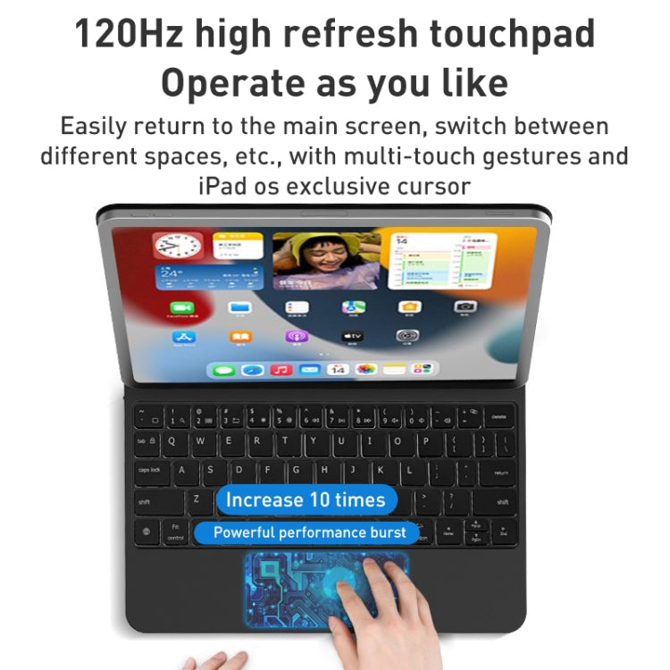 For iPad Air 2022 / 2020 T89 Magic Suspended Bluetooth Keyboard Leather Case(Black) - For iPad Air by PMC TechLife | Online Shopping South Africa | PMC TechLife