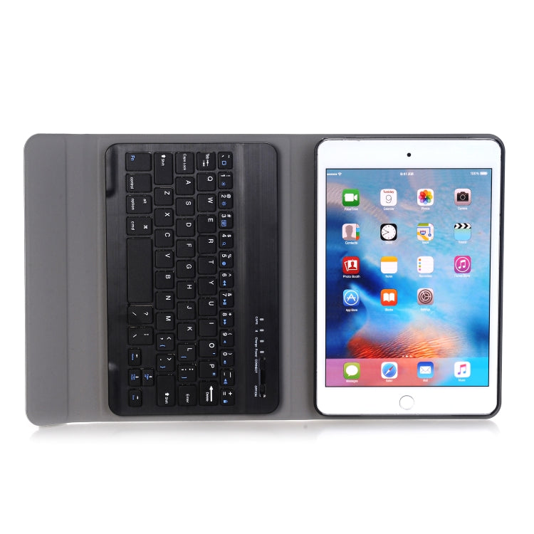 A05 Bluetooth 3.0 Ultra-thin ABS Detachable Bluetooth Keyboard Leather Tablet Case for iPad mini 5, with Holder(Black) - For iPad mini by PMC Jewellery | Online Shopping South Africa | PMC Jewellery