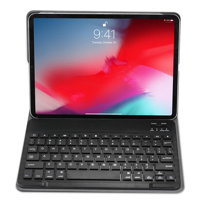 A11 Bluetooth 3.0 Ultra-thin ABS Detachable Bluetooth Keyboard Leather Tablet Case for iPad Pro 11 inch （2018）, with Holder (Black) - For iPad Pro by PMC Jewellery | Online Shopping South Africa | PMC Jewellery