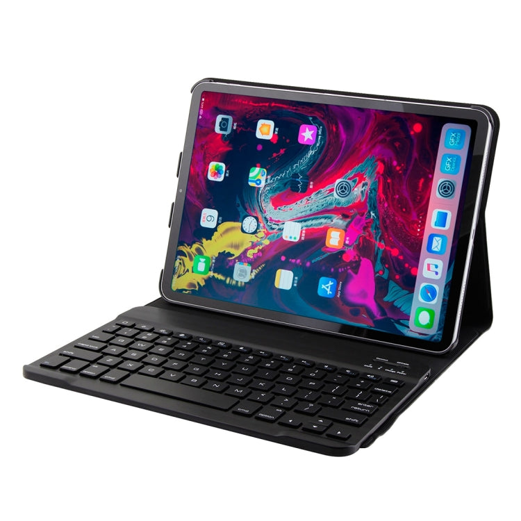 1130B Detachable Bluetooth 3.0 ABS Brushed Texture Keyboard + Lambskin Texture Leather Tablet Case for iPad Pro 11 inch (2018), with Three-gear Adjustment / Magnetic / Sleep Function(Black) - For iPad Pro by PMC Jewellery | Online Shopping South Africa | PMC Jewellery