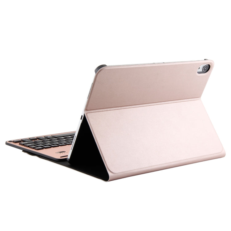 1139B Detachable Bluetooth 3.0 Aluminum Alloy Keyboard + Lambskin Texture Leather Tablet Case for iPad Pro 11 inch (2018), with Three-gear Adjustment / Magnetic / Sleep Function (Pink) - For iPad Pro by PMC Jewellery | Online Shopping South Africa | PMC Jewellery