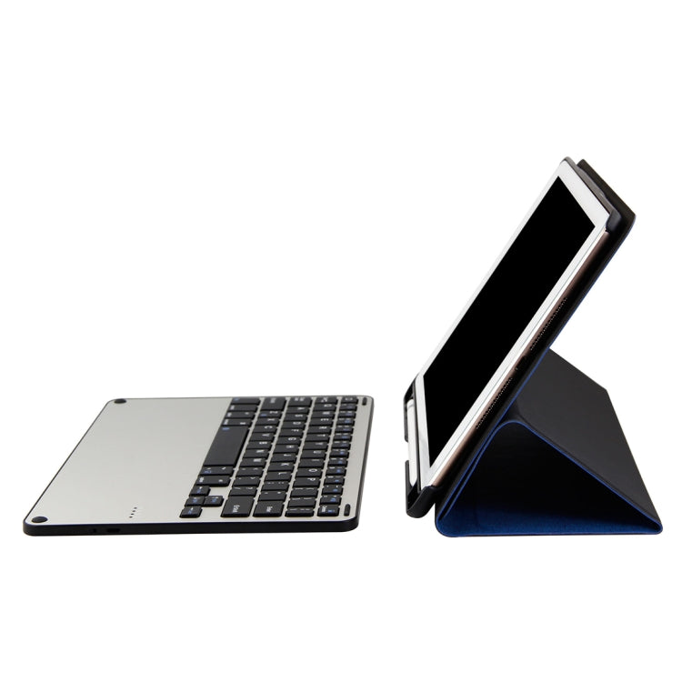 3018 Detachable Bluetooth 3.0 Aluminum Alloy Keyboard + Imitation Cloth Texture Leather Tablet Case for iPad Air / Air 2 / iPad Pro 9.7 inch, with Sleep / Water Repellent Function(Blue) - For iPad Pro by PMC Jewellery | Online Shopping South Africa | PMC Jewellery