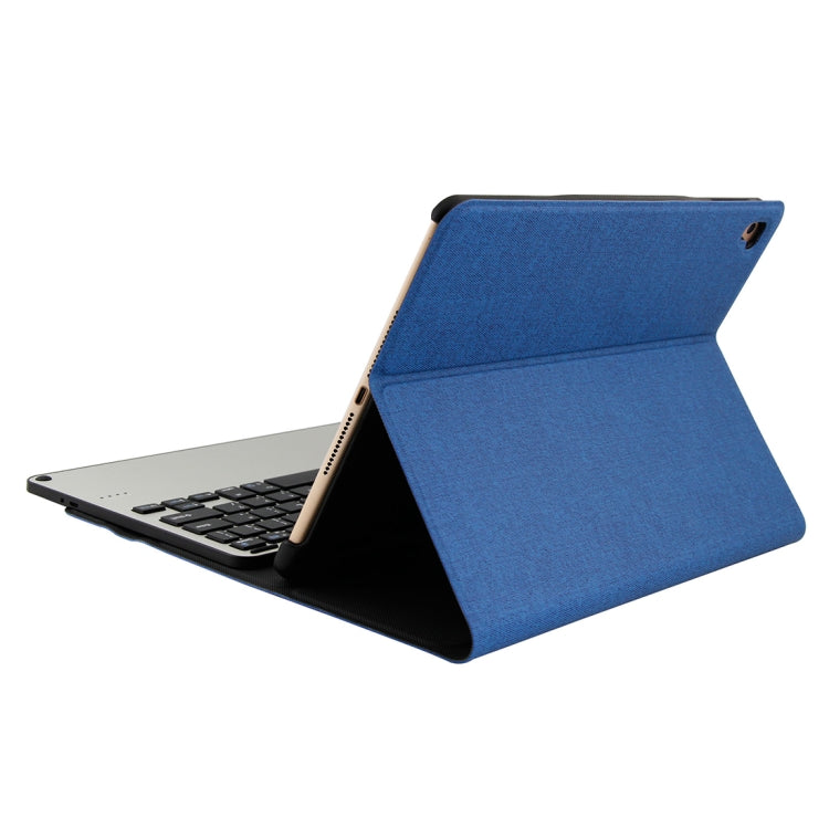 3018 Detachable Bluetooth 3.0 Aluminum Alloy Keyboard + Imitation Cloth Texture Leather Tablet Case for iPad Air / Air 2 / iPad Pro 9.7 inch, with Sleep / Water Repellent Function(Blue) - For iPad Pro by PMC Jewellery | Online Shopping South Africa | PMC Jewellery