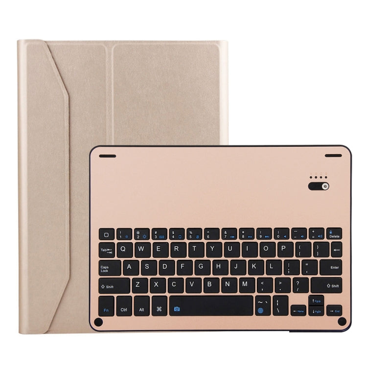 FT-1038B Detachable Bluetooth 3.0 Aluminum Alloy Keyboard + Lambskin Texture Leather Tablet Case for iPad Air / Air 2 / iPad Pro 9.7 inch, with Water Repellent / Three-gear Angle Adjustment / Magnetic / Sleep Function (Gold) - For iPad Pro by PMC Jewellery | Online Shopping South Africa | PMC Jewellery