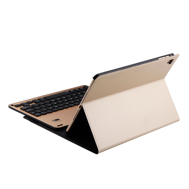 FT-1038B Detachable Bluetooth 3.0 Aluminum Alloy Keyboard + Lambskin Texture Leather Tablet Case for iPad Air / Air 2 / iPad Pro 9.7 inch, with Water Repellent / Three-gear Angle Adjustment / Magnetic / Sleep Function (Gold) - For iPad Pro by PMC Jewellery | Online Shopping South Africa | PMC Jewellery