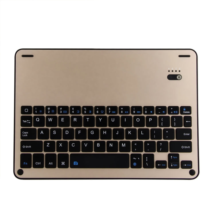 FT-1038E Detachable Bluetooth 3.0 Aluminum Alloy Keyboard + Lambskin Texture Leather Tablet Case for iPad Air / Air 2 / iPad Pro 9.7 inch, with Pen Slot / Water Repellent / Three-gear Angle Adjustment / Magnetic / Sleep Function (Gold) - For iPad Pro by PMC Jewellery | Online Shopping South Africa | PMC Jewellery