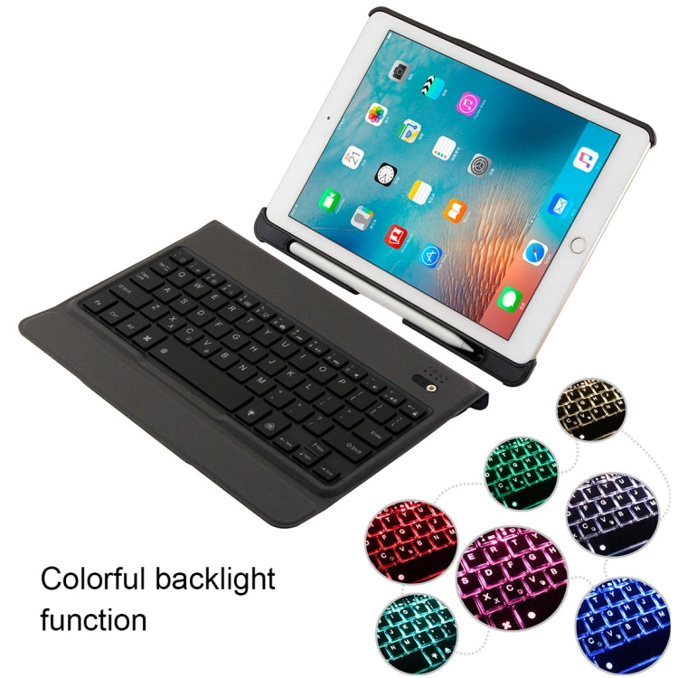 T-201D Detachable Bluetooth 3.0 Ultra-thin Keyboard + Lambskin Texture Leather Tablet Case for iPad Air / Air 2 / iPad Pro 9.7 inch, Support Multi-angle Adjustment / Backlight (Blue) - For iPad Pro by PMC Jewellery | Online Shopping South Africa | PMC Jewellery