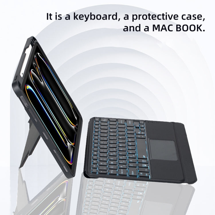 T13B-AS Detachable Rotating Backlit Touch Bluetooth Keyboard Case For iPad Pro 11 2024 - For iPad Pro by PMC Jewellery | Online Shopping South Africa | PMC Jewellery | Buy Now Pay Later Mobicred