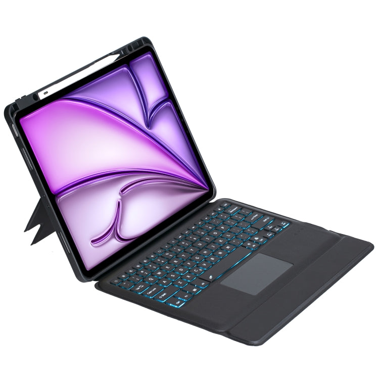 T12B-AS Detachable Rotating Backlit Touch Bluetooth Keyboard Case For iPad Air 13 2024 / Pro 12.9 2022 2021 2020 2018 - For iPad Pro by PMC Jewellery | Online Shopping South Africa | PMC Jewellery | Buy Now Pay Later Mobicred