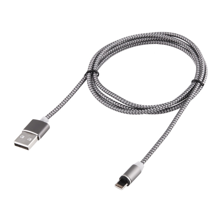 360 Degree Rotation 8 Pin to USB 2.0 Weave Style Magnetic Charging Cable with LED Indicator, Cable Length: 1m(Grey) - Charging Cable & Head by PMC Jewellery | Online Shopping South Africa | PMC Jewellery | Buy Now Pay Later Mobicred