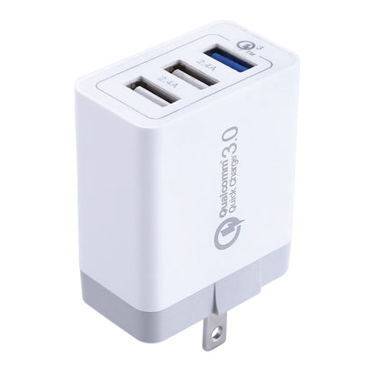 3 USB Ports (3A + 2.4A + 2.4A) Quick Charger QC 3.0 Travel Charger, US Plug, For iPhone, iPad, Samsung, HTC, Sony, Nokia, LG and other Smartphones - USB Charger by PMC Jewellery | Online Shopping South Africa | PMC Jewellery | Buy Now Pay Later Mobicred