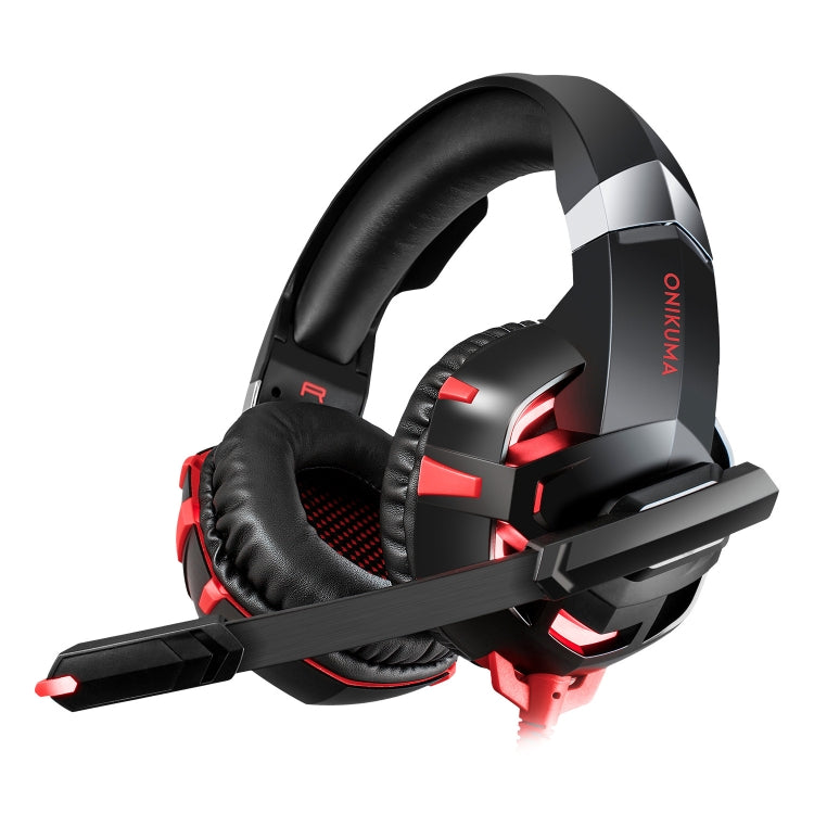 ONIKUMA K2A Over Ear Bass Stereo Surround Gaming Headphone with Microphone & LED Lights(Black Red) - Multimedia Headset by ONIKUMA | Online Shopping South Africa | PMC Jewellery | Buy Now Pay Later Mobicred