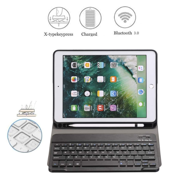 Detachable Bluetooth Keyboard + Horizontal Flip Leather Tablet Case with Holder & Pencil Holder for iPad Pro 9.7 inch, iPad Air, iPad Air 2, iPad 9.7 inch (2017), iPad 9.7 inch (2018) (Black) - For iPad Pro by PMC Jewellery | Online Shopping South Africa | PMC Jewellery