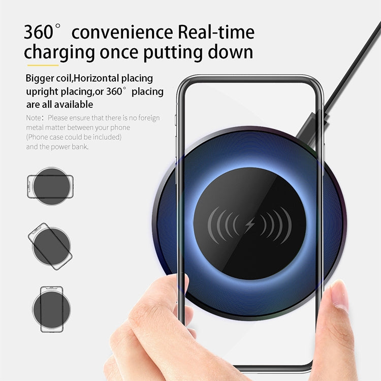 NewRixing NR-3500 Multi-function Atmosphere Light Wireless Charging Bluetooth Speaker with Hands-free Call Function, Support TF Card & USB & FM & AUX (Blue) - free shipping - PMC Jewellery - Order now!