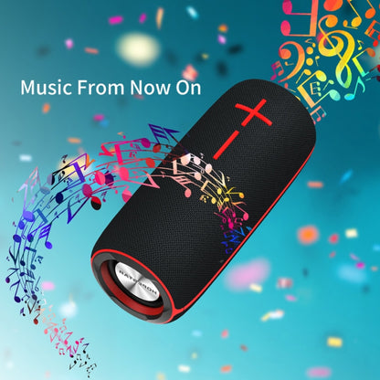 HOPESTAR P21 TWS Portable Outdoor Waterproof Woven Textured Bluetooth Speaker, Support Hands-free Call & U Disk & TF Card & 3.5mm AUX & FM (Black) - Desktop Speaker by HOPESTAR | Online Shopping South Africa | PMC Jewellery | Buy Now Pay Later Mobicred