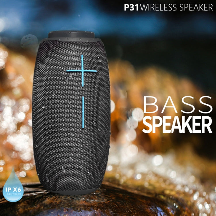 HOPESTAR P31 TWS Portable Outdoor Waterproof Lens-style Head Bluetooth Speaker with LED Color Light, Support Hands-free Call & U Disk & TF Card & 3.5mm AUX & FM (Black) - Desktop Speaker by HOPESTAR | Online Shopping South Africa | PMC Jewellery | Buy Now Pay Later Mobicred