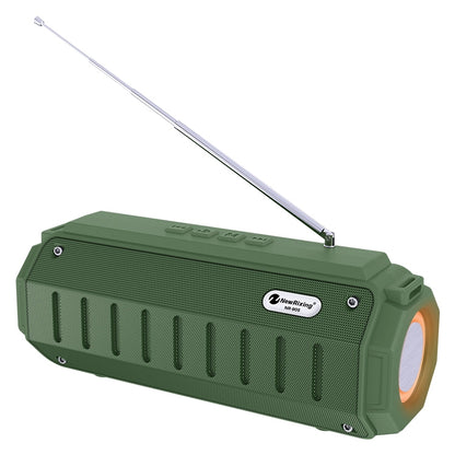 New Rixing NR-905FM TWS Bluetooth Speaker Support Hands-free Call / FM with Shoulder Strap & Antenna (Green) - Desktop Speaker by NewRixing | Online Shopping South Africa | PMC Jewellery | Buy Now Pay Later Mobicred