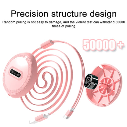 Micro + 8 Pin + Type-C / USB-C 3 In 1 Telescopic Charging Cable (Pink) - Multifunction Cable by PMC Jewellery | Online Shopping South Africa | PMC Jewellery | Buy Now Pay Later Mobicred