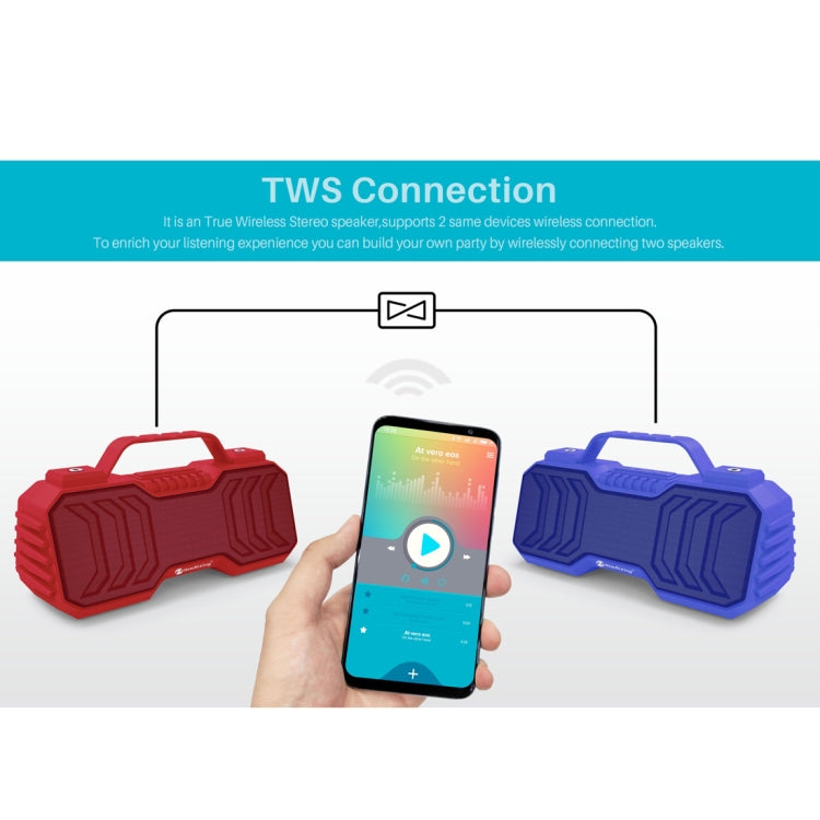 NewRixing NR-2029 Portable Wireless Bluetooth Stereo Speaker Support TWS Function Speaker(Grey) - free shipping - PMC Jewellery - Order now!