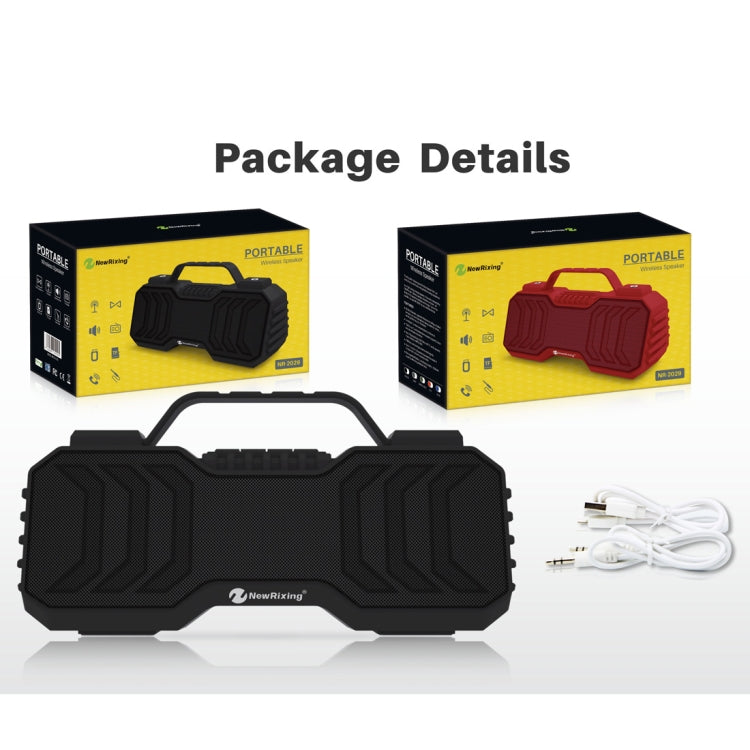 NewRixing NR-2029 Portable Wireless Bluetooth Stereo Speaker Support TWS Function Speaker(Red) - free shipping - PMC Jewellery - Order now!