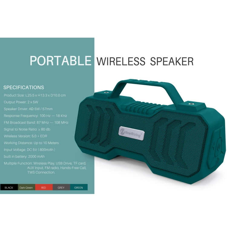 NewRixing NR-4500 Portable Wireless Bluetooth Stereo Speaker Support TWS / FM Function Speaker (Black) - Desktop Speaker by NewRixing | Online Shopping South Africa | PMC Jewellery | Buy Now Pay Later Mobicred