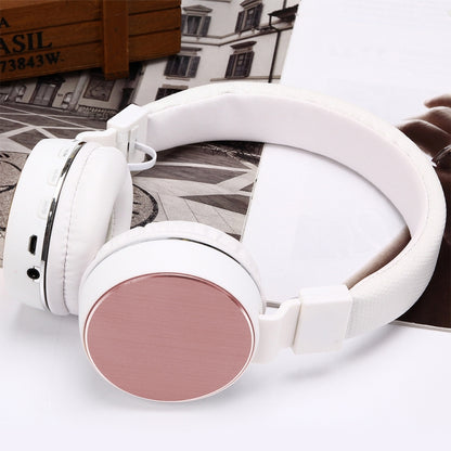 SH-16 Headband Folding Stereo Wireless Bluetooth Headphone Headset, Support 3.5mm Audio & Hands-free Call & TF Card &FM, for iPhone, iPad, iPod, Samsung, HTC, Sony, Huawei, Xiaomi and other Audio Devices(Rose Gold) - Headset & Headphone by PMC Jewellery | Online Shopping South Africa | PMC Jewellery | Buy Now Pay Later Mobicred